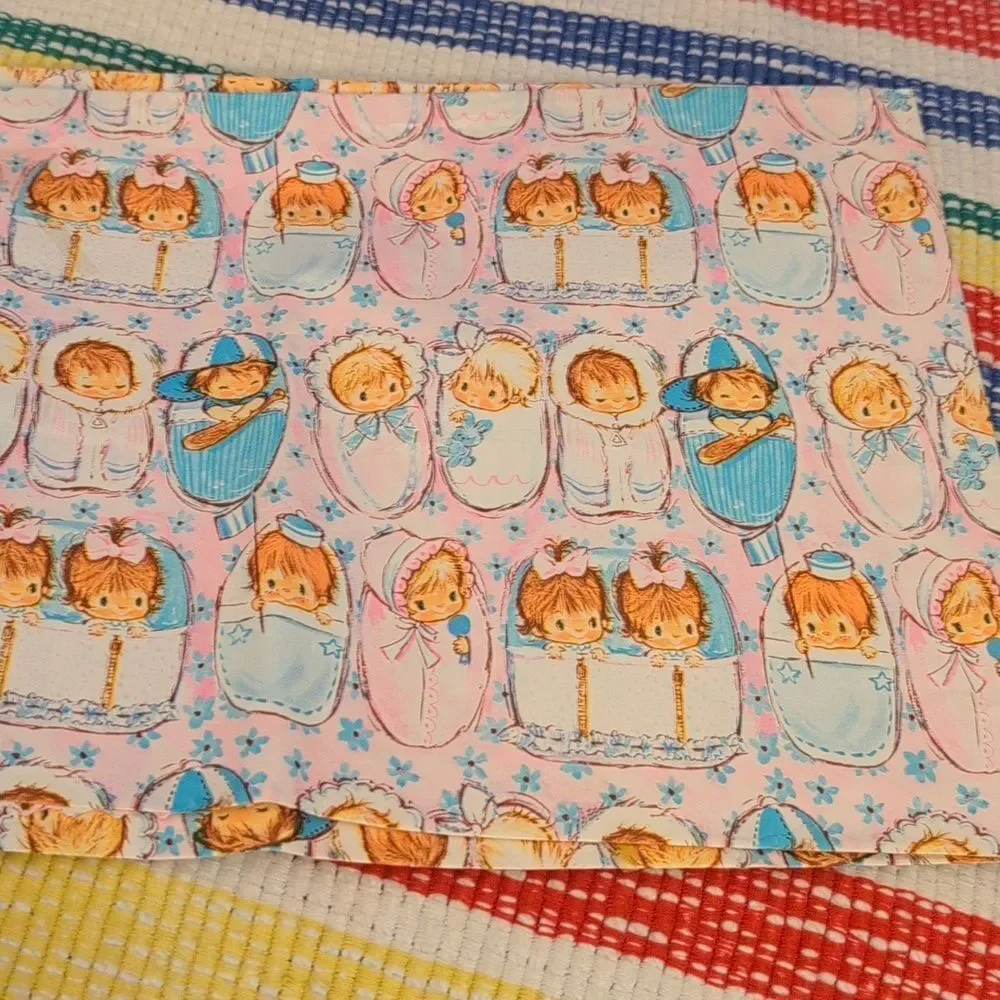 MCM Vintage 50s 60s 70s‎ new baby shower wrapping paper lot